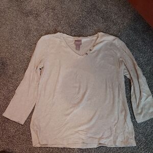 Chico's Soft Cream V-Neck Top